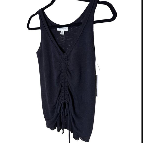 Treasure & Bond Cinched Front Knit Tank - Black Size XS - Picture 3 of 6